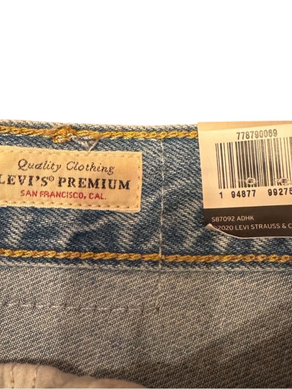 Levi's Women's Ribcage Shorts Light Blue Ripped Denim - Picture 9 of 10